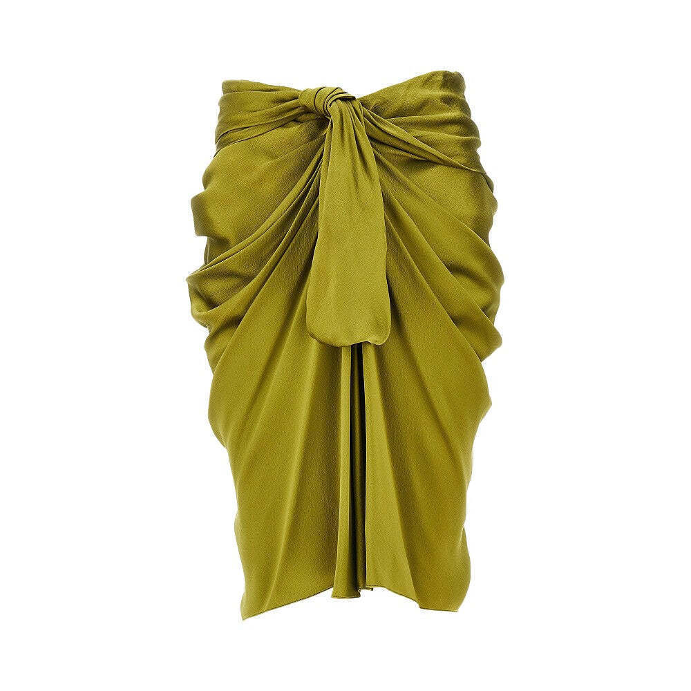 Chloe' Draped Silk Midi Skirt
